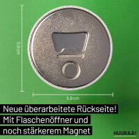 Magnet Held mit Herz 59mm Kühlschrankmagnet Flaschenöffner