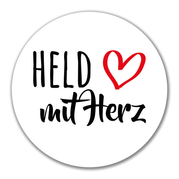 Aufkleber Held mit Herz 10cm Sticker