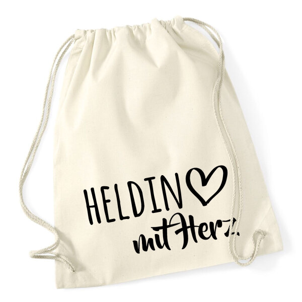 Turnbeutel Heldin mit Herz 12 Liter