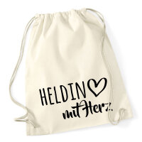 Turnbeutel Heldin mit Herz 12 Liter