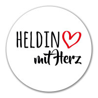 Aufkleber Heldin mit Herz 10cm Sticker