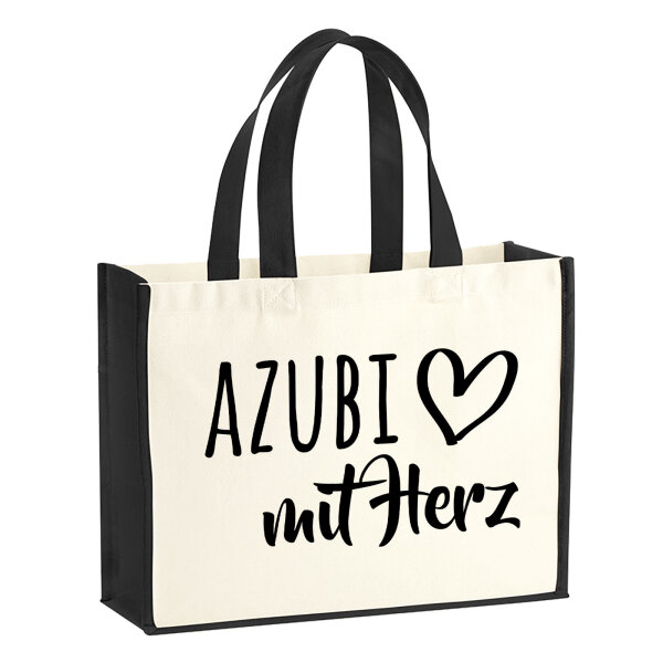 Jutetasche Azubi mit Herz 21 Liter Black