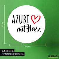 Aufkleber Azubi mit Herz 10cm Sticker