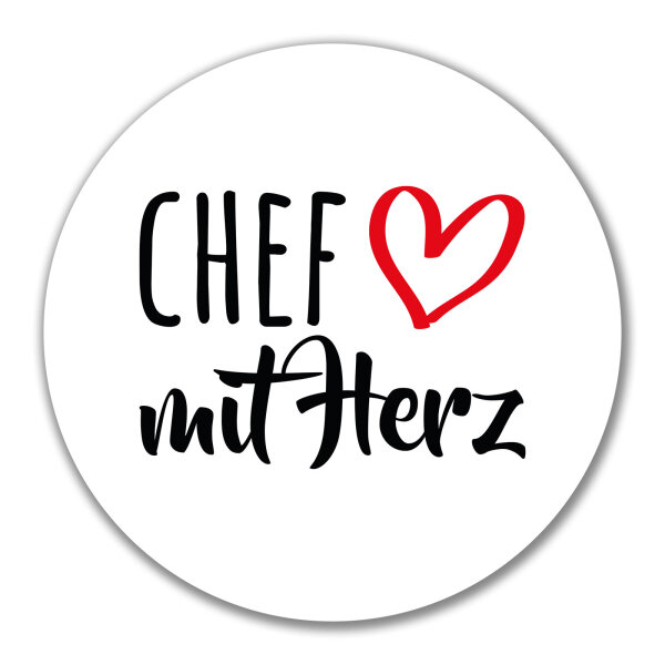 Aufkleber Chef mit Herz 10cm Sticker