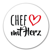 Aufkleber Chef mit Herz 10cm Sticker