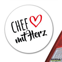 Aufkleber Chef mit Herz 10cm Sticker