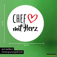 Aufkleber Chef mit Herz 10cm Sticker