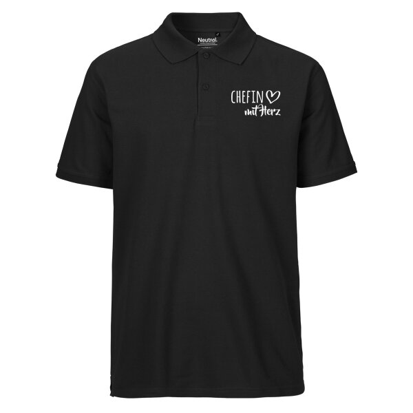 Herren Polo Shirt Chefin mit Herz Größe S-3XL