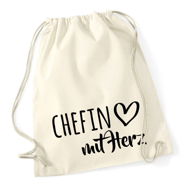 Turnbeutel Chefin mit Herz 12 Liter