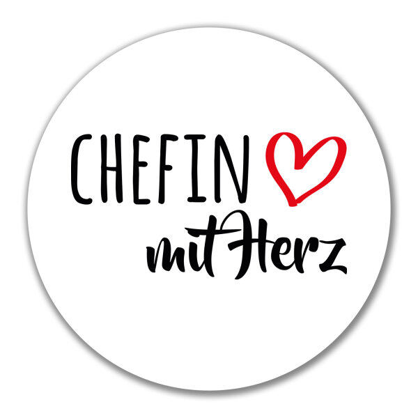 Aufkleber Chefin mit Herz 10cm Sticker