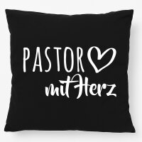 Kissen Pastor mit Herz 40x40cm