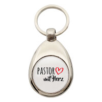 Schlüsselanhänger Pastor mit Herz
