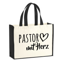 Jutetasche Pastor mit Herz 21 Liter Black