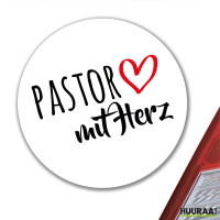 Aufkleber Pastor mit Herz 10cm Sticker