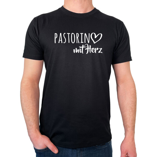 Herren T-Shirt Pastorin mit Herz Größe S-3XL