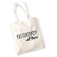 Jutebeutel Pastorin mit Herz 10 Liter