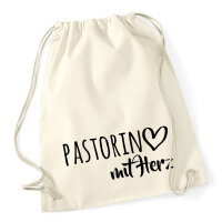 Turnbeutel Pastorin mit Herz 12 Liter
