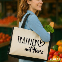 Jutetasche Trainer mit Herz 21 Liter Black