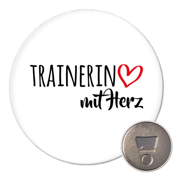 Magnet Trainerin mit Herz 59mm Kühlschrankmagnet Flaschenöffner