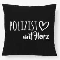 Kissen Polizist mit Herz 40x40cm