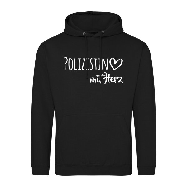 Unisex Hoodie Polizistin mit Herz Größe S-3XL
