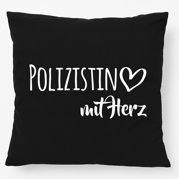 Kissen Polizistin mit Herz 40x40cm