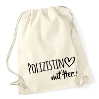 Turnbeutel Polizistin mit Herz 12 Liter