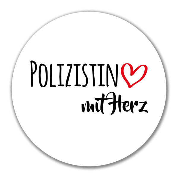 Aufkleber Polizistin mit Herz 10cm Sticker