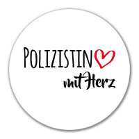 Aufkleber Polizistin mit Herz 10cm Sticker