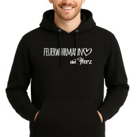 Unisex Hoodie Feuerwehrmann mit Herz Größe S-3XL