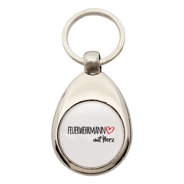 Schlüsselanhänger Feuerwehrmann mit Herz