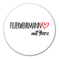 Aufkleber Feuerwehrmann mit Herz 10cm Sticker