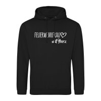 Unisex Hoodie Feuerwehrfrau mit Herz Größe S-3XL