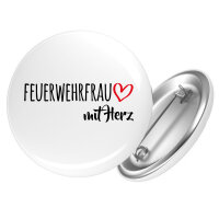 Button Feuerwehrfrau mit Herz