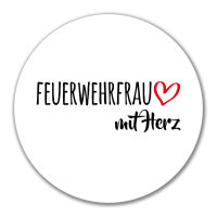 Aufkleber Feuerwehrfrau mit Herz 10cm Sticker