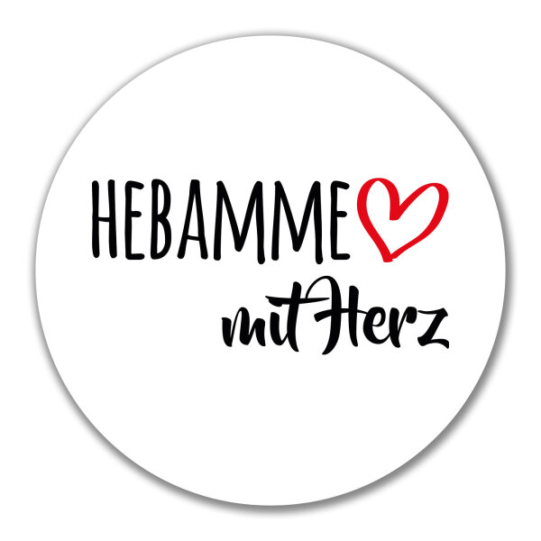 Aufkleber Hebamme mit Herz 10cm Sticker