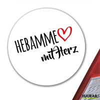 Aufkleber Hebamme mit Herz 10cm Sticker