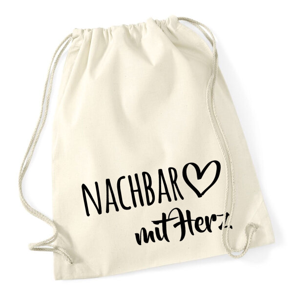 Turnbeutel Nachbar mit Herz 12 Liter