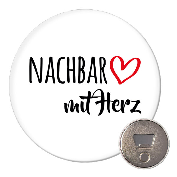 Magnet Nachbar mit Herz 59mm Kühlschrankmagnet Flaschenöffner