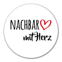 Aufkleber Nachbar mit Herz 10cm Sticker