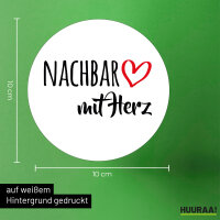 Aufkleber Nachbar mit Herz 10cm Sticker