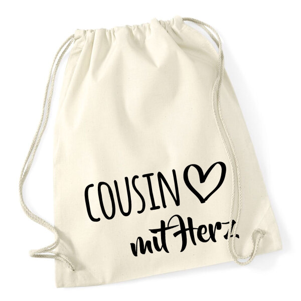 Turnbeutel Cousin mit Herz 12 Liter