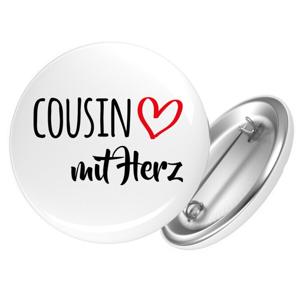 Button Cousin mit Herz