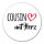 Aufkleber Cousin mit Herz 10cm Sticker