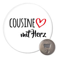 Magnet Cousine mit Herz 59mm Kühlschrankmagnet...