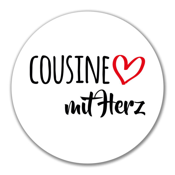 Aufkleber Cousine mit Herz 10cm Sticker