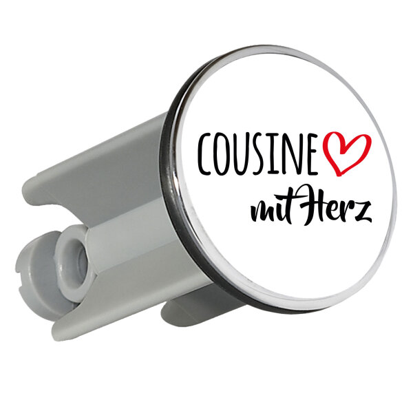Waschbeckenstöpsel Cousine mit Herz 4cm Abflussstopfen
