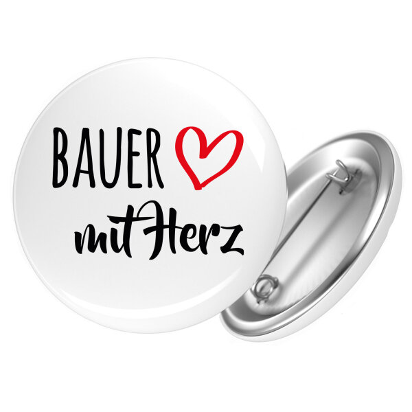 Button Bauer mit Herz