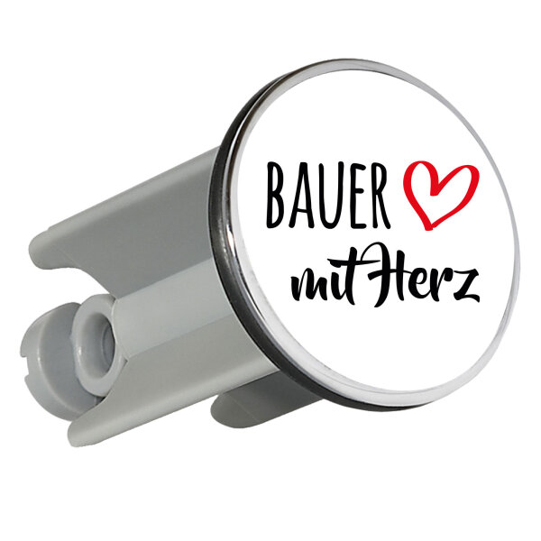 Waschbeckenstöpsel Bauer mit Herz 4cm Abflussstopfen