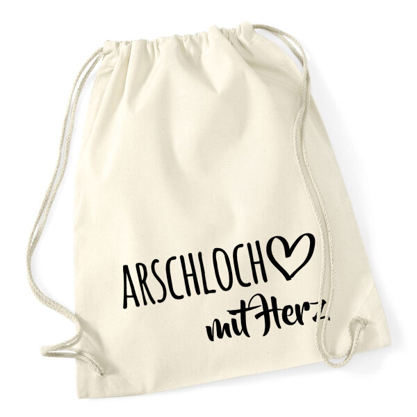 Turnbeutel Arschloch mit Herz 12 Liter
